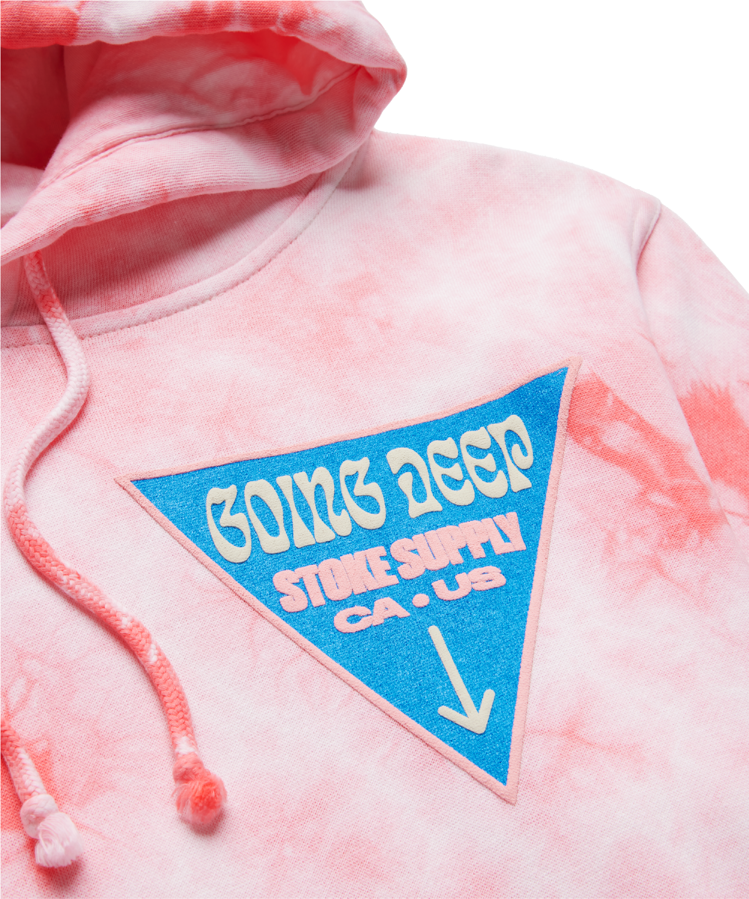 Going Deep - Hoodie - Coral Tie-Dye