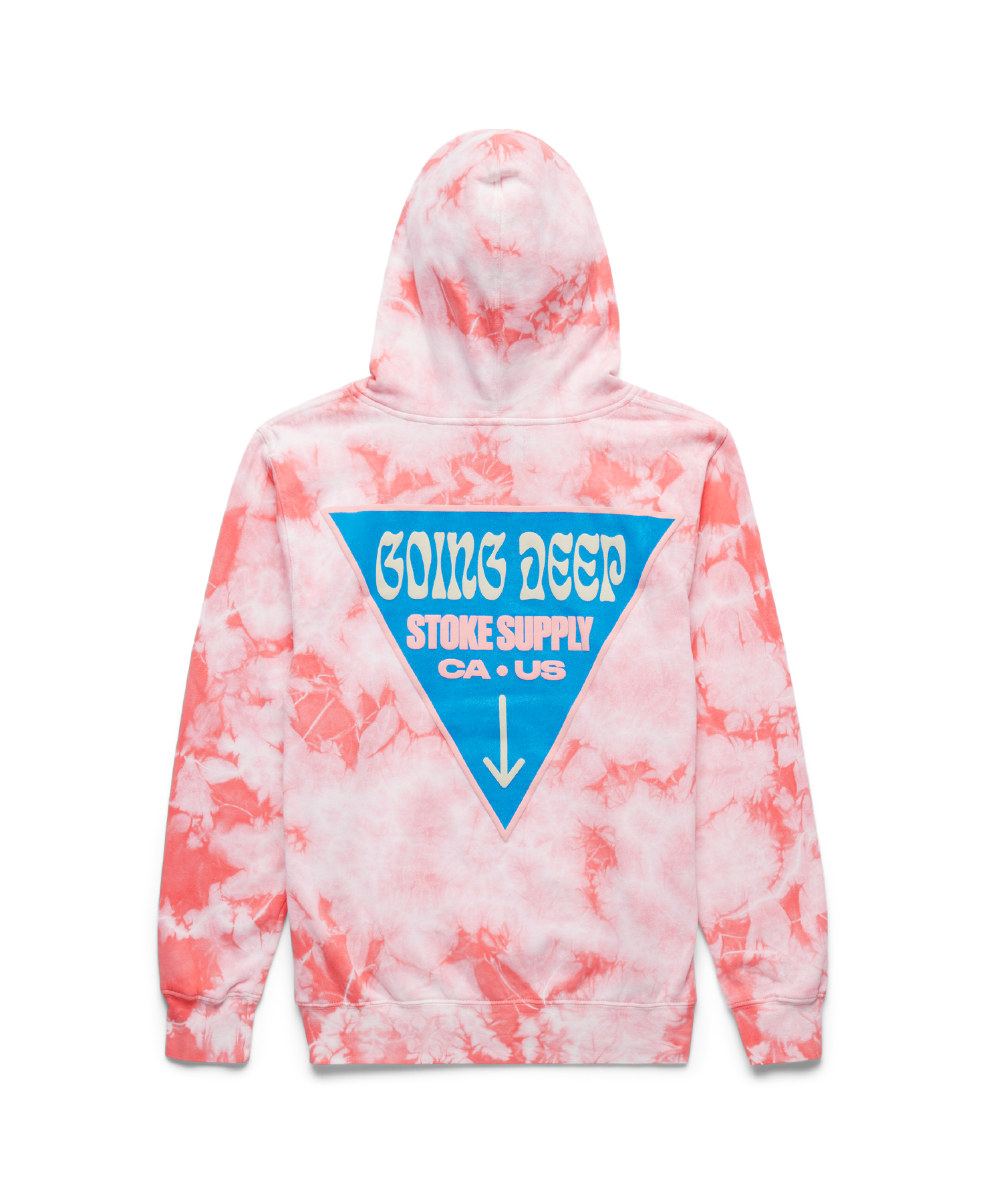 Going Deep - Hoodie - Coral Tie-Dye