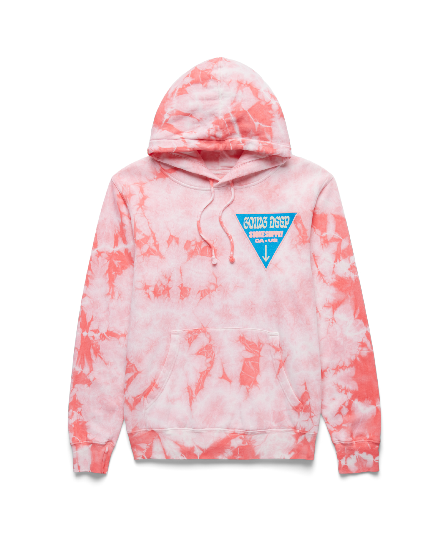 Going Deep - Hoodie - Coral Tie-Dye